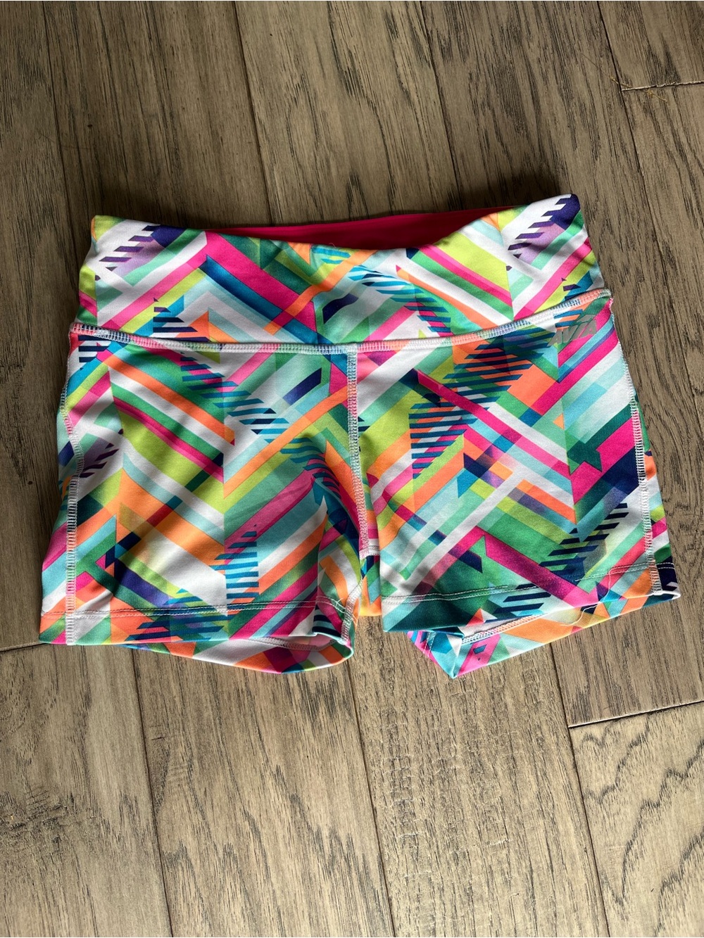 Avia Women's Neon Geometric Athletic Shorts XS